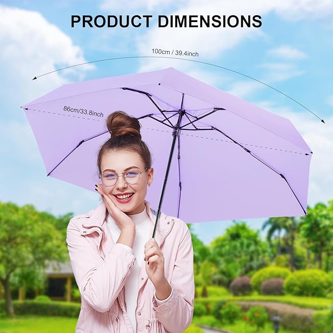 LEAGERA Compact Travel Umbrella with Case - Mini Umbrella for Purse, Small Lightweight &Tiny Design Perfect for Parasol Outdoor Sun&Rain Umbrellas