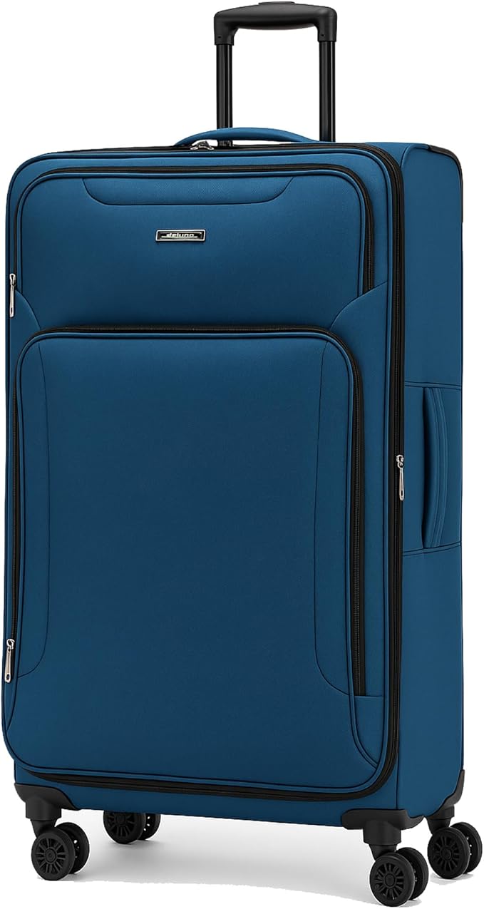 World Traveler Dejuno Jasper 24-Inch Lightweight Expandable Spinner Luggage - Navy