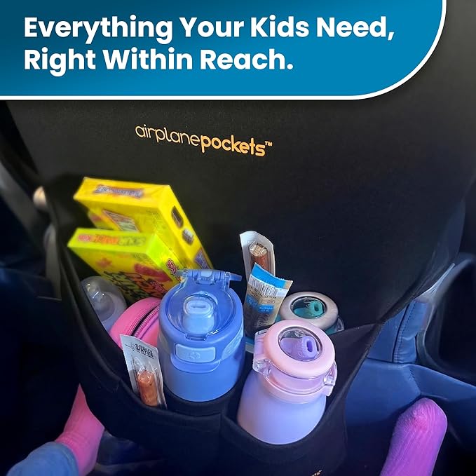 Airplane Pockets - Airplane Accessories - Plane Travel Essentials - Travel Organizer - Seat Storage Organizer - Air Travel Essentials - Seatback Organizer - International Travel Accessories Must Haves