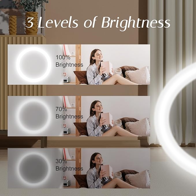 Kakuje Compact Mirror with Light, 1X/3X Magnification LED Pocket Mirror with USB Data Cable,Mini Mirror for Purse, Pocket,Travel and Present (Black)