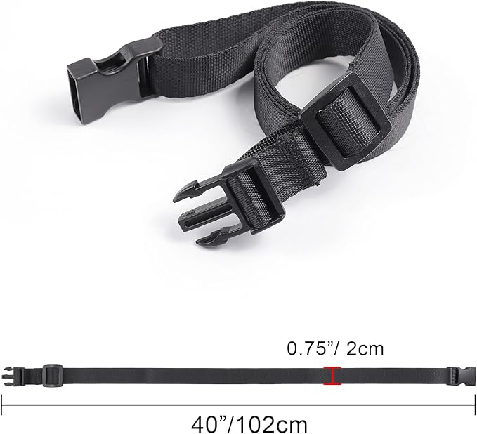Vigorport Utility Straps Quick Release Nylon Backpack Accessory Bag Strap,Adjustable for Hiking,Travel,Outdoor Sports-4 Pack (Black, 0.75" W-40 L)