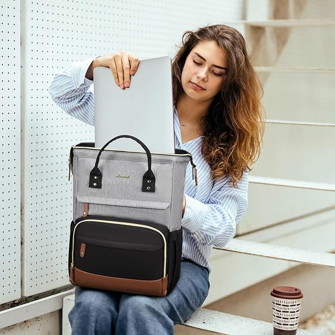 LOVEVOOK Laptop Backpack for Women, 15.6 Inch Work Business Backpacks Purse With Large Capacity, Waterproof Nurse Bag College Bookbag for School, Waterproof Casual Daypack for Travel