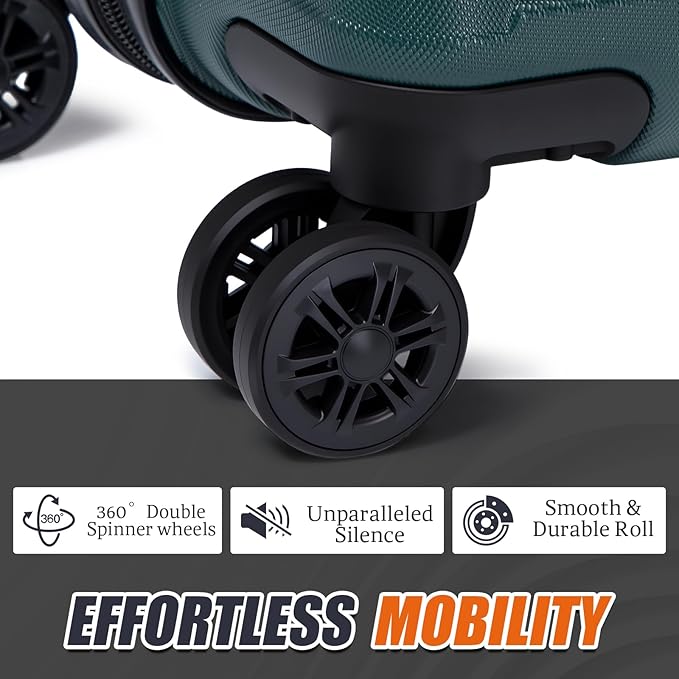 Luggage Sets 5 Piece Suitcases with Wheels, Suitcase Set ABS Hard Case Luggage with Lock Spinner Wheels Durable Travel Luggage