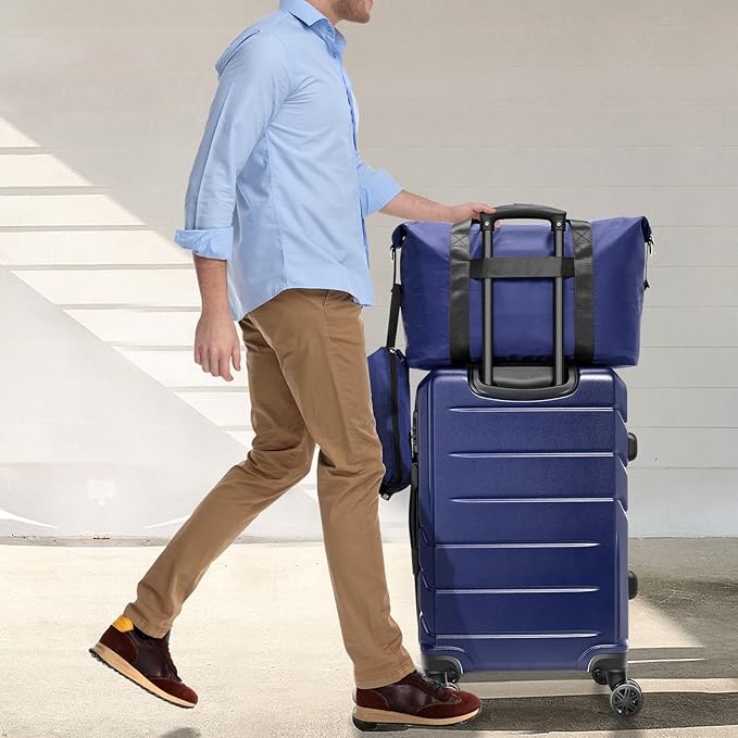 Hoteel Luggage Sets 3 Piece, 4-Yr Warranty, PC+ABS Hard Shell Expandable Suitcases with Wheels, TSA Aproved Lock and Carry on Bags, Travel Suit Case Set for Men and Women, (3-Piece, Blue)