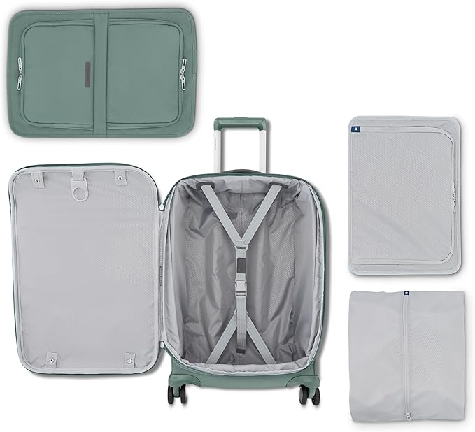 Samsonite Elevation Plus 22-Inch Carry-On - Expandable Softside Spinner Luggage - Cypress Green