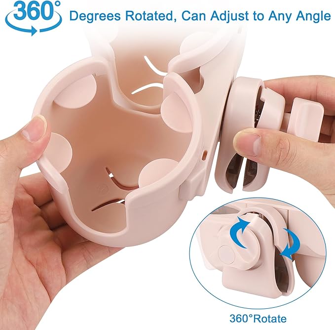 Accmor Stroller Cup Holder with Phone Holder, Bike Cup Holder, Universal Cup Holder for Uppababy Nuna Doona Strollers, 2-in-1 Cup Phone Holder for Stroller Bike Wheelchair Walker Accessory