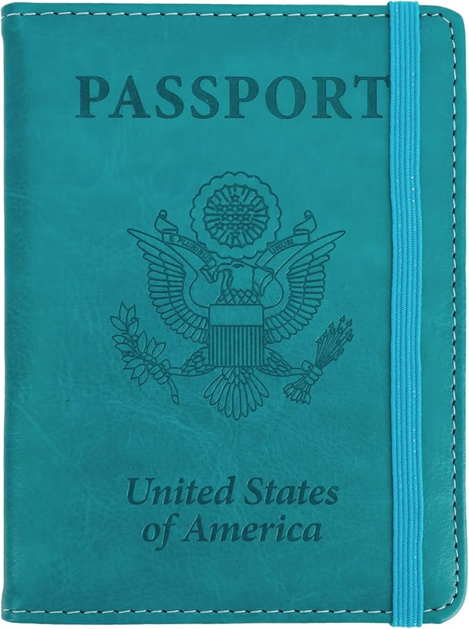 Passport Holder for Travel, Passport Holde Passport Cover Wallet Travel Passport Holders Must Haves for Women Men, PU Leather Passport Book Card Holder Case,Travelling Essentials, Green