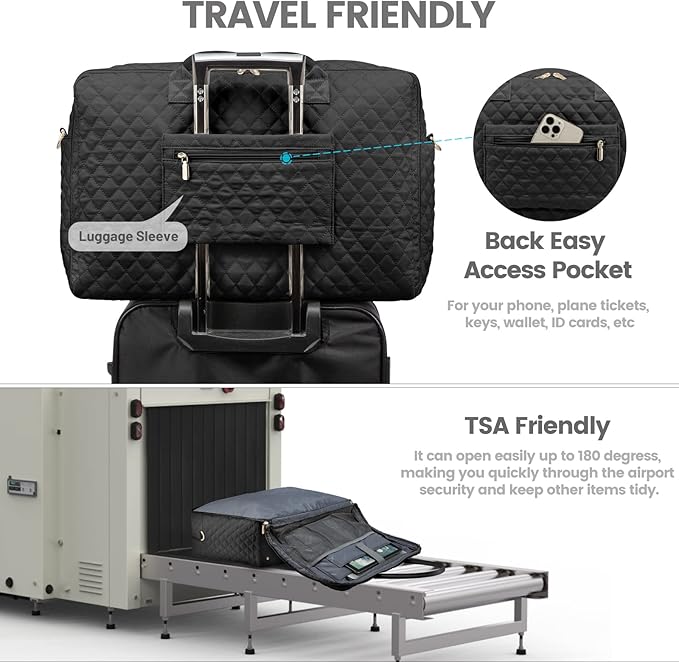 LOVEVOOK Travel Duffle Bag - Women's Weekender Carry On Overnight Laptop & Gym Bag With Toiletry/Shoe Pocket, Hospital Labor Bag