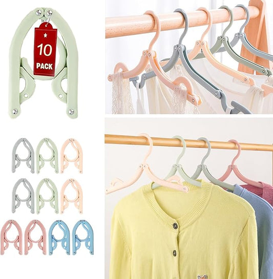 10Pcs Travel Hangers for Cruise Foldable Hangers - Portable Folding Clothes Hangers Travel Accessories Foldable Clothes Drying Rack Cruise Essentials