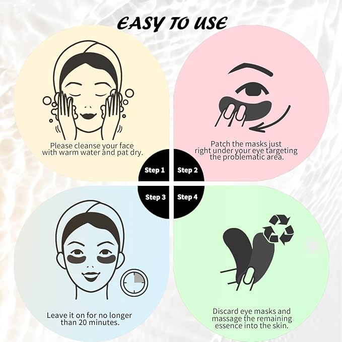 Under Eye Patches (24 Pairs), 3 Colors Eye Masks Gift Set for Dark Circles Puffy Eyes, Undereye Bags and Wrinkles, Bachelorette Party Favors for Women, Skin Care Set Gifts Teen Girls
