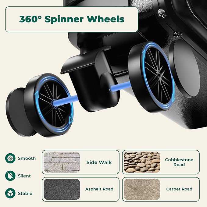 20 Inch Carry On Luggage, Aluminum Frame Zipperless Luggage, Hard Shell Suitcase with Charging Port, Cup Holder, TSA Lock, Phone Holder for Travel and Business Travel