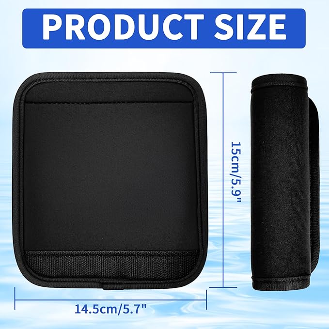 6 Pack Luggage Handle Wrap for Suitcase Luggage Tags Bright Soft Suitcase Identifiers Luggage Handle Covers Travel Accessories, Black
