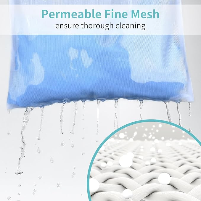 OTraki 12x16 Inch Mesh Laundry Bag 2 Pack Small Lingerie Sock Bag Washing Machine Soft Fine Mesh Zipper Laundry Bra Underwear Wash Bag for Home Travel Don't Drying, Melting 140-176℉ White