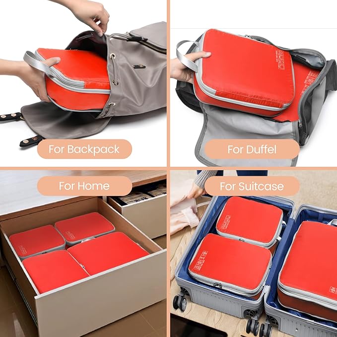 Cambond Compression Packing Cubes for Travel - Lightweight Expandable Travel Bags Luggage Organizers Travel Essentials Compression Cubes for Travel Space Saver for Carry on Suitcases Organizer