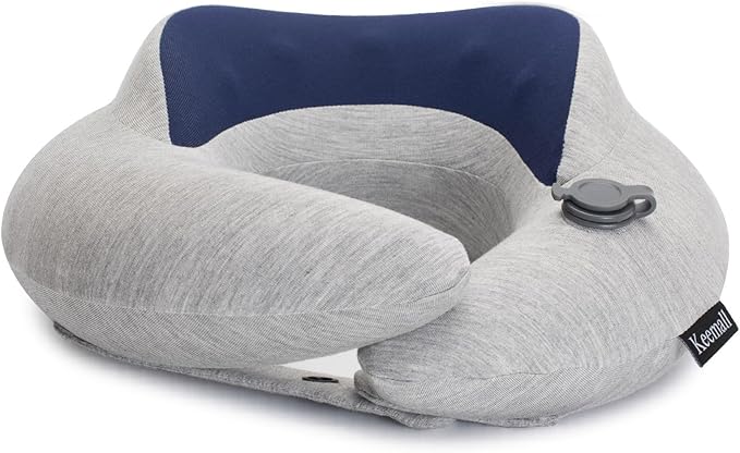 Inflatable Travel Pillow, Upgraded Travel Neck Pillow for Airplane Neck Support Sleeping - 3rd Generation, Double Comfort Plane Pillow - Portable Travel Essentials