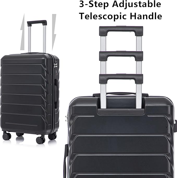 Luggage Sets 3 Piece Suitcase, ABS Hardshell Suit case Spinner Wheels Lightweight