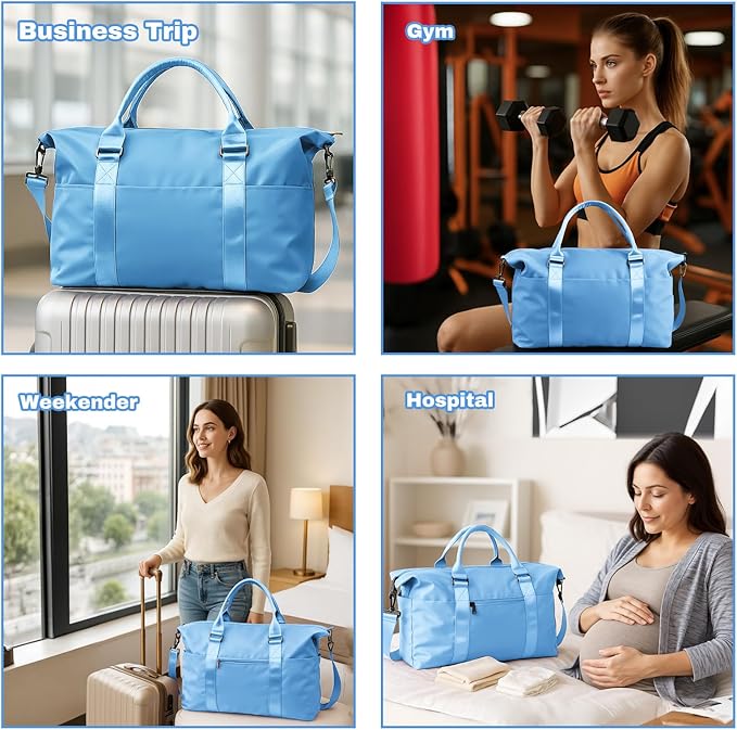 Weekender Duffel Bags for Women， Travel Totes Bag for Airplane Essentials, Overnight Bags for Women with Trolley Sleeve, Large Carry On Hospital Bag for Labor and Delivery, Sport, Gym