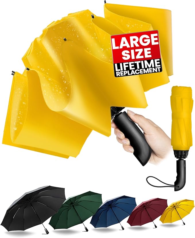 Conlun Travel Inverted Umbrella Compact Windproof- Automatic reverse Umbrellas for Rain - Folding Portable 10 Ribs Large Umbrella