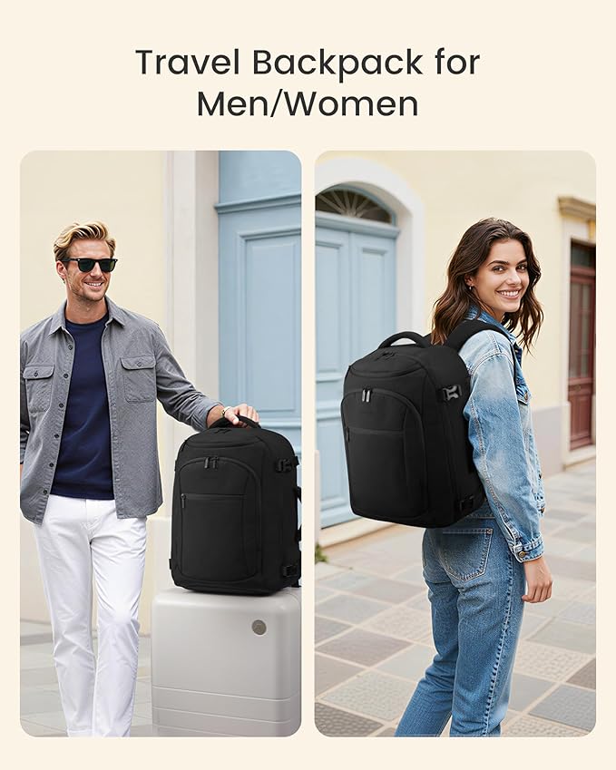 LOVEVOOK 50L Travel Backpack for Women & Men,Airline Approved Carry On Backpack with 3 Packing Cubes,TSA Waterproof Personal Item Bag,Weekender Overnight Essentials Backpacks fits 20" Laptop