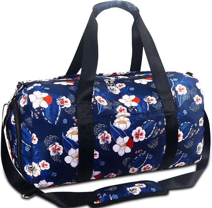 Gym Bag for Women, Small Sport Duffel Bag for Yoga Swim Dance, Gyms and Weekend Getaway,Gymbag Waterproof Dufflebag with Shoe and Wet Clothes Compartments,Carryon Overnight