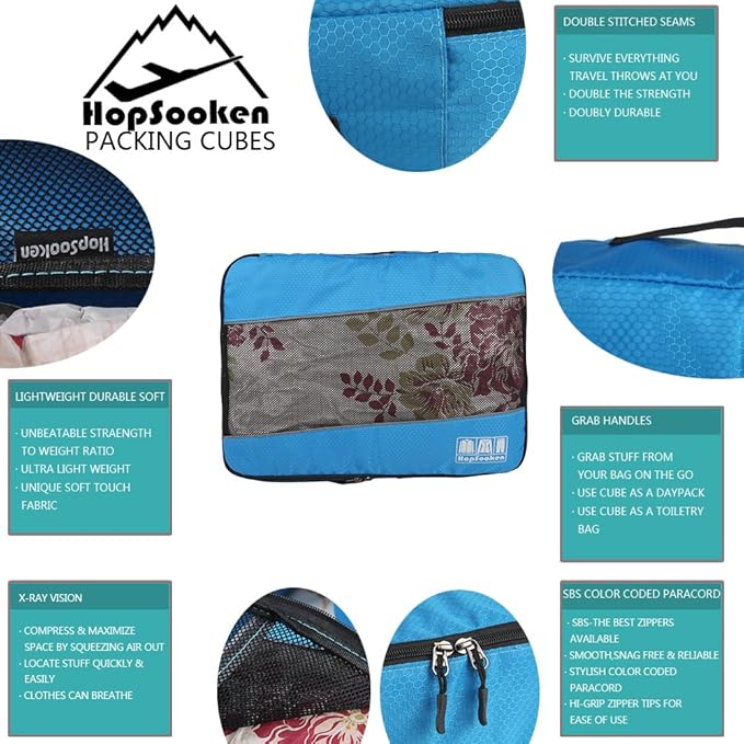 5 Set Packing Cubes for Travel Large Suitcase Luggage Organizer Bags Travel Accessories Vacation 4 Cubes 1 Laundry Pouch Bag