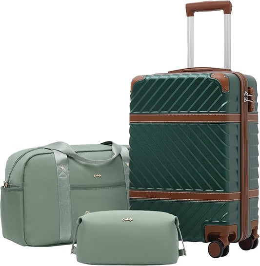 Coolife Luggage Set Suitcase Carry On Luggage PC Hardshell Luggage TSA Lock Spinner Wheels Telescopic Handle