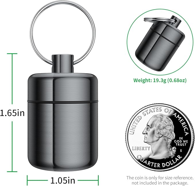 Ear Plug Carrying Case Keychain(2 Pack), Small Waterproof Metal Earplug Case Ear Plug Holder Container Great for Earplugs, Pills Case Pill Box and Jewelry Holder