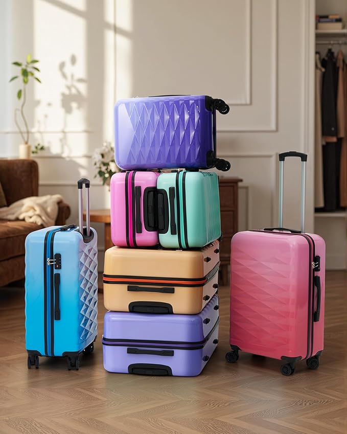 Suitour Luggage Sets 2 piece, Hardshell Lightweight Travel Suitcase with Spinner Wheel 20/28 inch Travel Suitcase set…