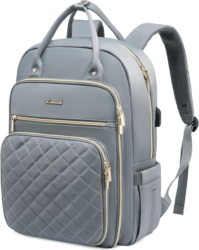 LOVEVOOK Laptop Backpack for Women, Water Resistant Travel Work Backpacks Purse Stylish College Business Teacher Nurse Computer Bag with USB Charging Port, Fits 15.6" Laptop