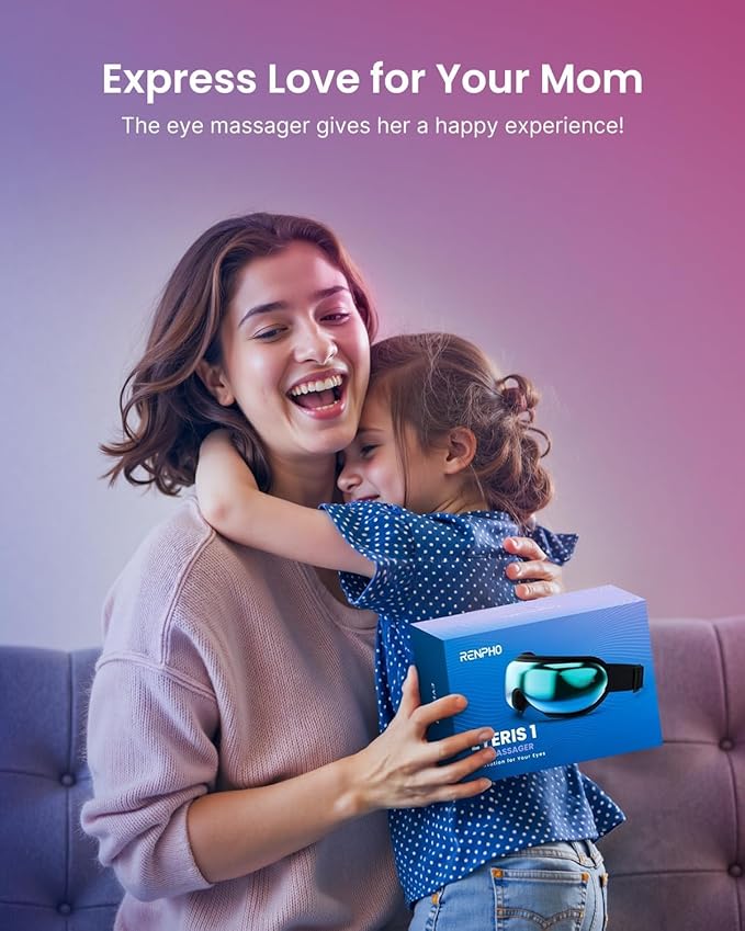 RENPHO Eye Massager with Heat, Mothers Day Birthday Gifts for Mom Women Men Her, FSA Eligible HSA Eye Mask for Migraine Relief,Sleep Mask for Dry Eyes Relax, Reduce Strain for Men Dad Eyeris 1