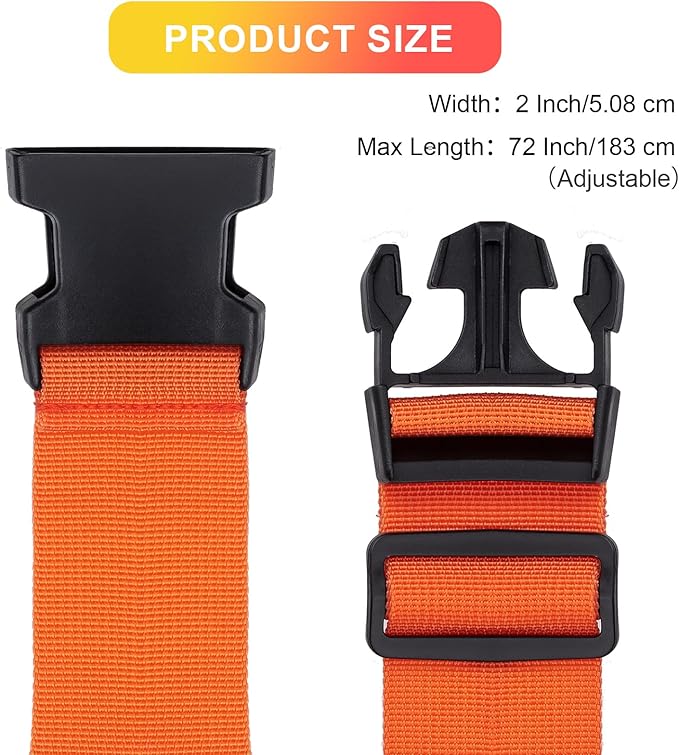 Luggage Straps for Suitcases TSA Approved, Travel Belt Suitcase Belt, Suitcase Straps TSA Approved, Luggage Belt Strap TSA Approved, Travel Straps for Luggage, 4Pcs Luggage Band Orange, Green