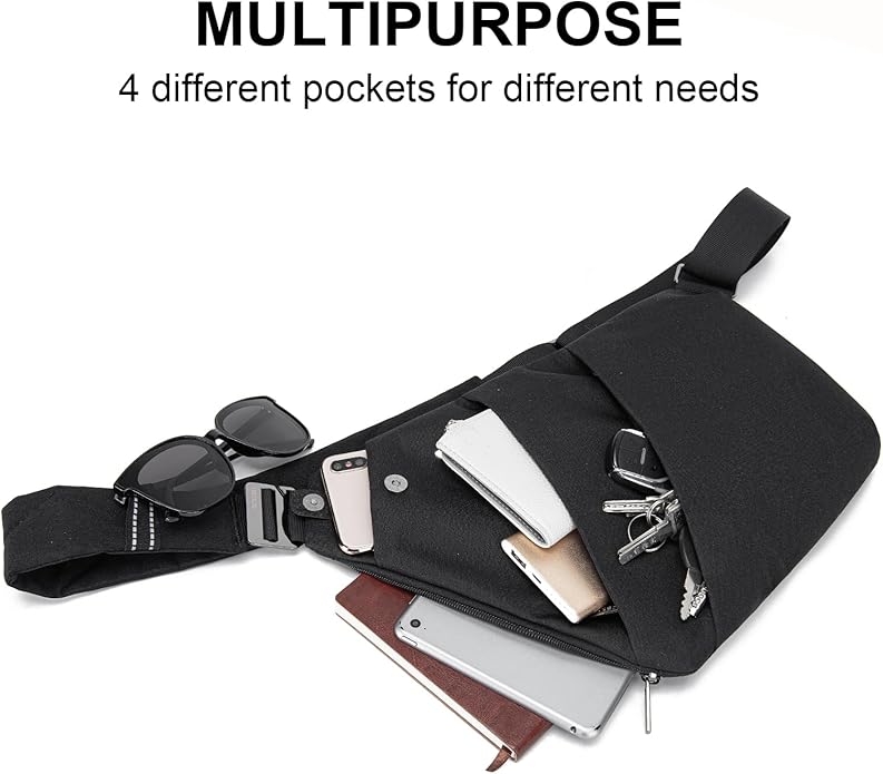 OSOCE Crossbody Sling Bag, Water-Resistant Anti Theft Chest Pack, Minimalist Commuter Daypack for Travel Hiking Work