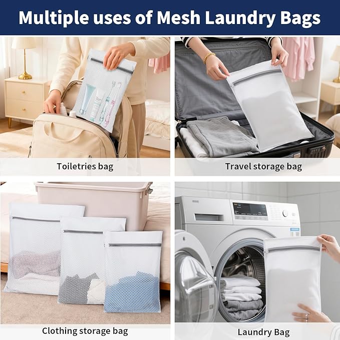 150L Laundry Bag Backpack with 3 Sizes Mesh Wash Bags and Shoulder Straps Foldable Clothes Hamper Bag with Drawstring Closure for College, Apartment, Laundromat (Navy)