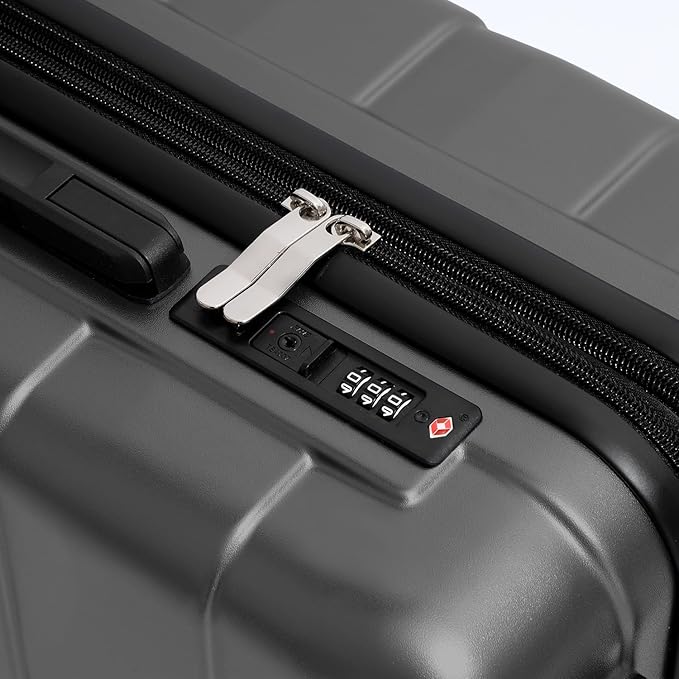 Quatish Carry On Luggage 22x14x9 Airline Approved with Spinner Wheels, 22 inch Expandable Hard Shell Suitcase with TSA Lock, Smooth Rolling Wheel for Lightweight Travel for Men Women, Grey