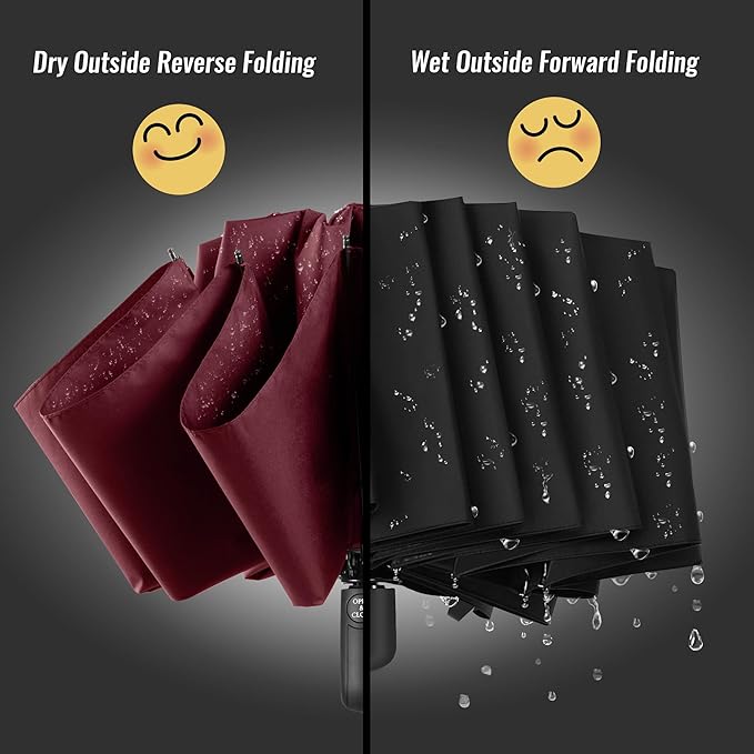 Conlun Travel Inverted Umbrella Compact Windproof- Automatic reverse Umbrellas for Rain - Folding Portable 10 Ribs Large Umbrella