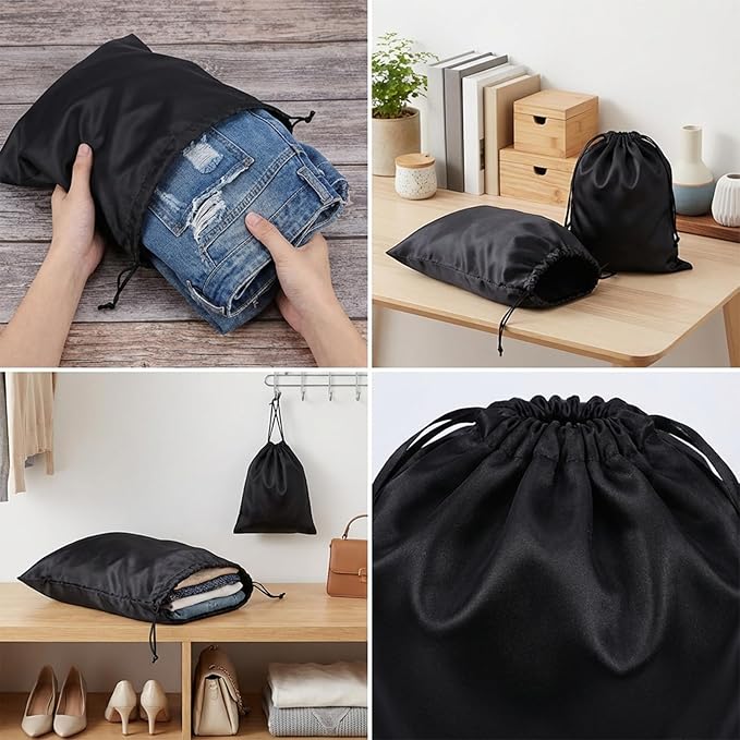 2 Pack Dust Bags for Handbags Storage, Stain Travel Drawstring Shoe Bags, Dustproof Storage Pouch for Handbags, Purses, Shoes, Shoe Travel Bag