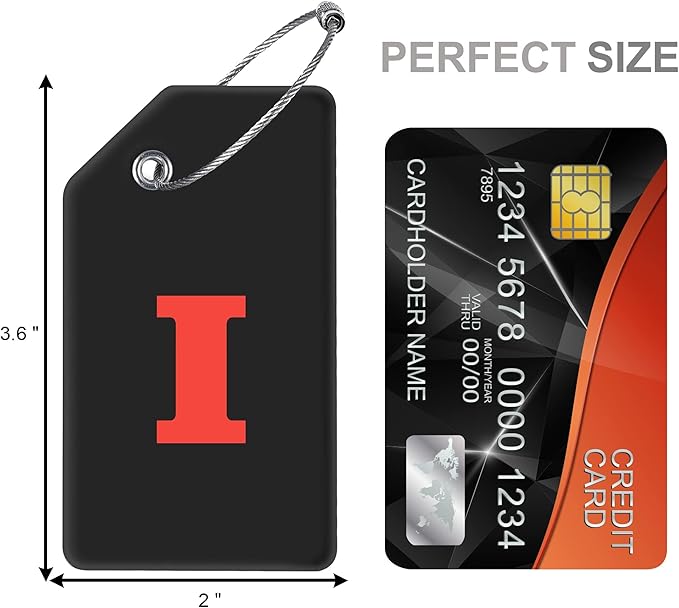 Gostwo 8 Pack Luggage Tags for Suitcases, 26 Initial Letter Travel Luggage Baggage Identification Labels ID Tags Fully Bendable Tags with Stainless Steel Loop (Letter S, Black)
