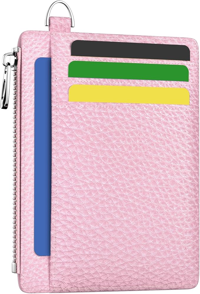 Hancynir Slim Wallet Women Credit Card Holder Minimalist RFID Blocking Small Mini Card Case Front Pocket PU Leather Thin Travel Zipper Coin Cash ID Window Ladies Female Wallet Gifts