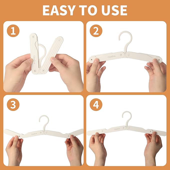 Foldable Travel Hangers 4 Pack Space-Saving ABS - Cruise Essentials 2026 for Cruise Ship & RV