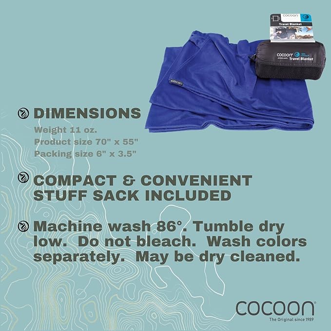 COCOON - Premium - Coolmax - Travel Blanket - Royal Blue