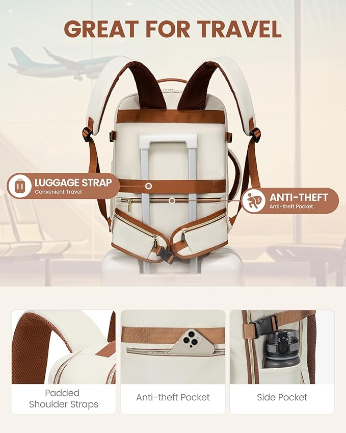 LOVEVOOK Travel Backpack for Women with Waist Strap,40L Cute Carry on Backpack Travels Essentials Personal Item Backpack for Traveling on Airplane,Large Carry on Luggage Travel Bag Flight Approved
