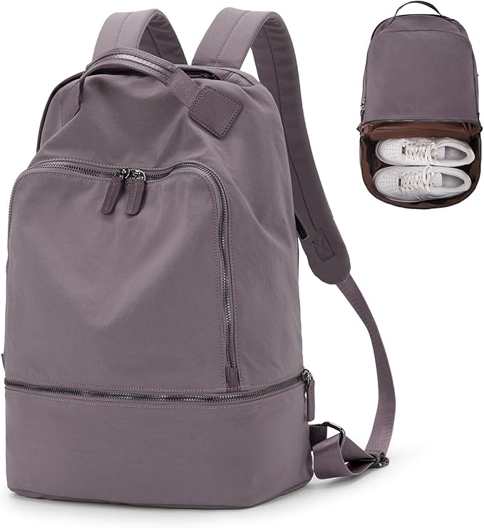 Gym Backpack for Women Waterproof Small Gym Bag With Shoe Compartment Sports Essentials Cheer Backpack with Wet Dry Pocket,Purple