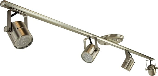 LED 4FT 4-Light Track Lighting Kit GU10 LED Bulbs Included D368-44-LED-BS (Brushed Steel)