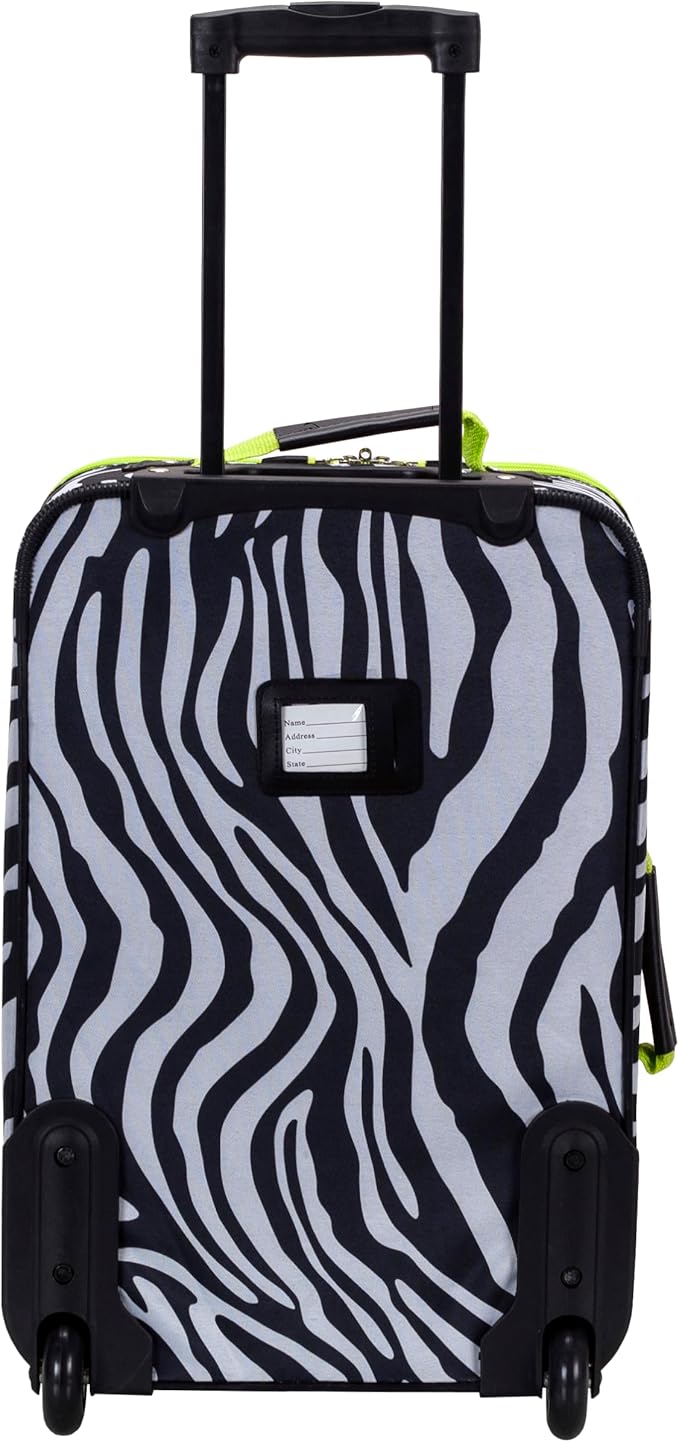 Rockland Fashion Softside Upright Luggage Set, Expandable, Lime Zebra, 2-Piece (14/19)