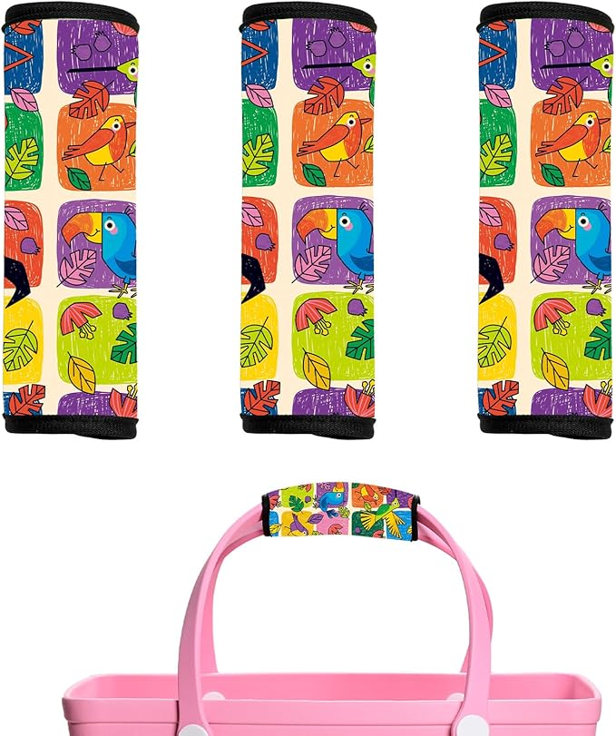Luggage Handle Wrap 3Pcs Suitcase Identifier - Strap Wrap Cover, Easy Identification Bright Neoprene Marker Sleeve Grips Comfort Travel Accessories for Airport (Y32)