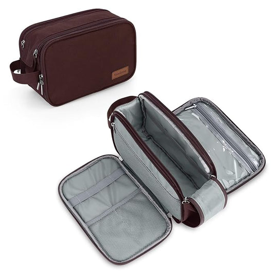Wedama Toiletry Bag for Men, Handheld Travel Bag, Waterproof Toiletries, Thickened Polyester Dopp Kit, Toiletries Business Trips and Camping, Brown