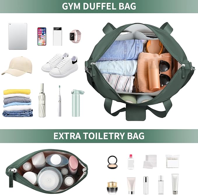 ETRONIK Gym Bag for Women, Personal Item Travel Bag with Shoes Compartment, Weekender Overnight Duffel Bag with Wet Pocket, Carry On Bag for Women, Travel, Gym, Weekend