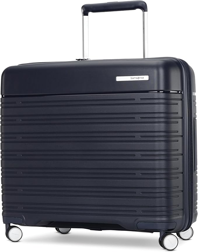 Samsonite Elevation Plus - Medium Hardside Luggage - Scratch Resistant Polypropylene Shell, RightHeight™ Adjustable Handle, Integrated AirTag Holder, TSA Lock, WetPak™ Compartment - Midnight Blue