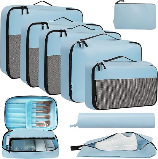 BAGAIL 8 Set/9 Set Packing Cubes Luggage Packing Organizer for Travel, Suitcase Packing Bags for Travel Accessories