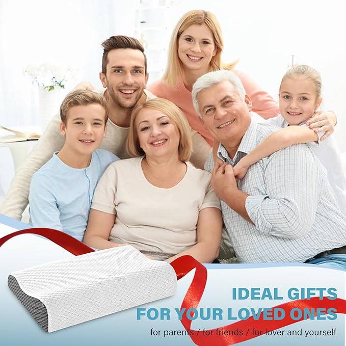 Neck Support Pillow for Pain Relief, Ergonomic Cervical Pillow for Sleeping, Orthopedic Contour Bed Pillow for Side, Back